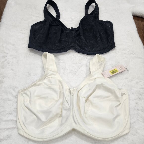 Bundle Chantelle Bras Size 38H Underwire T-Shirt Bras Plus Size White and Black - Picture 1 of 7